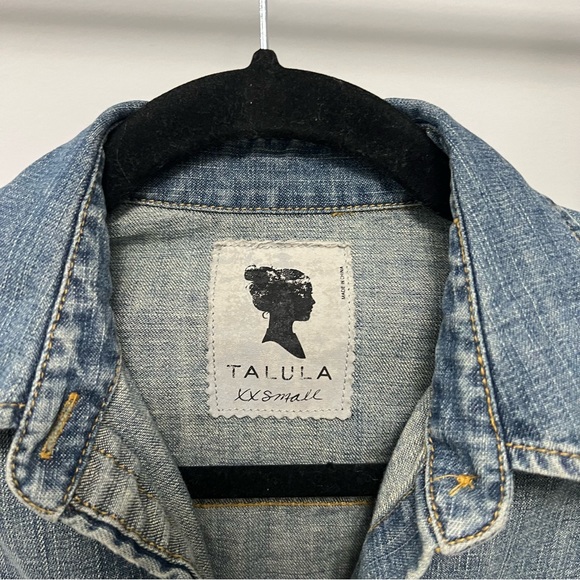 Talula Aritzia Denim Button Up Shirt Sz XXS - Picture 3 of 5